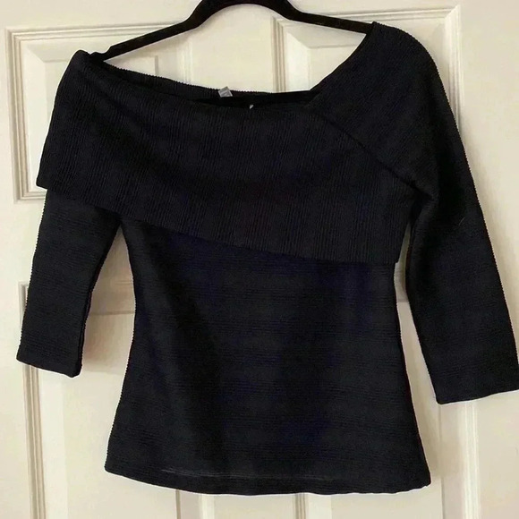 Anthropologie Blue Tassel Schuler One Shoulder Top - Picture 5 of 8